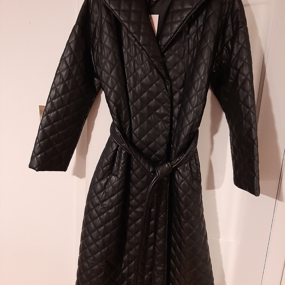 Faux Leather Coat